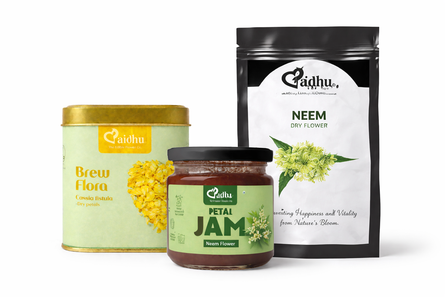 Tamil New Year & Vishu Special Combo | Brew Flora (Cassia fistula), Neem Petal Jam & Neem Dry Flower